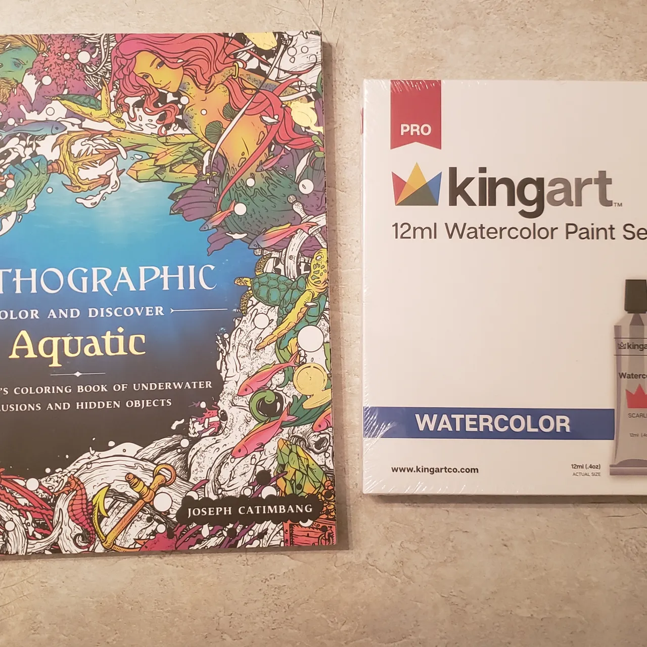 Watercolour paint set and mythographic colouring book  photo 1