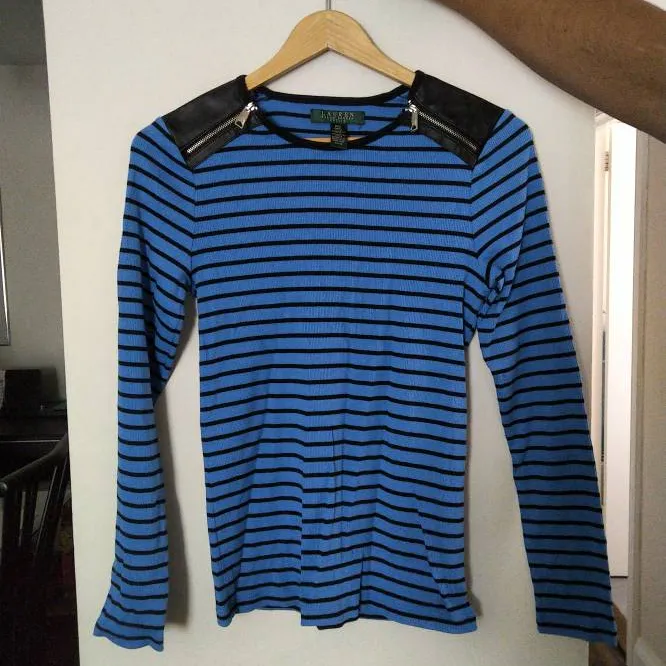 BNWOT Ralph Lauren Striped Cotton Top Size PM Or Small photo 1