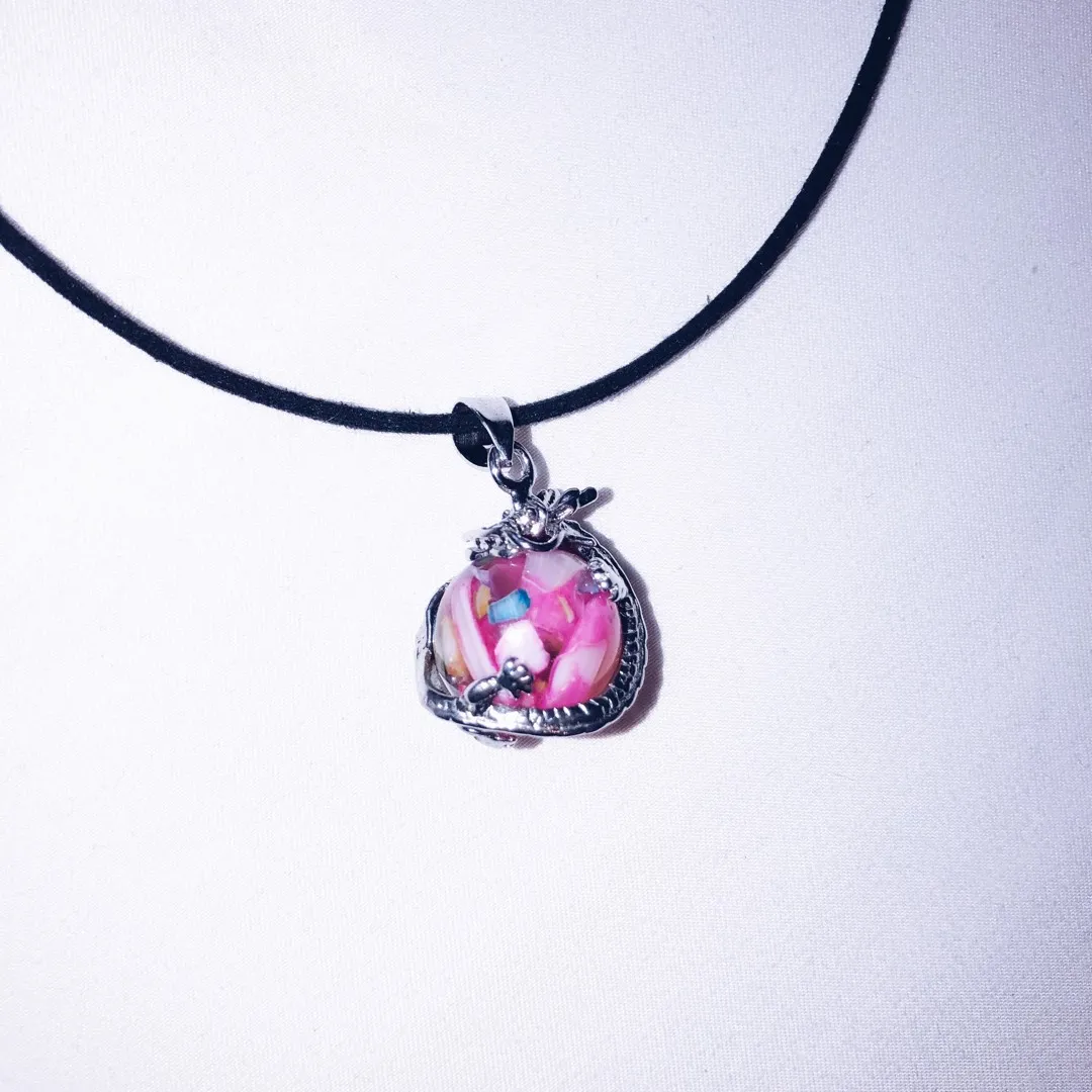 Pink Dragon Pendant Necklace photo 1