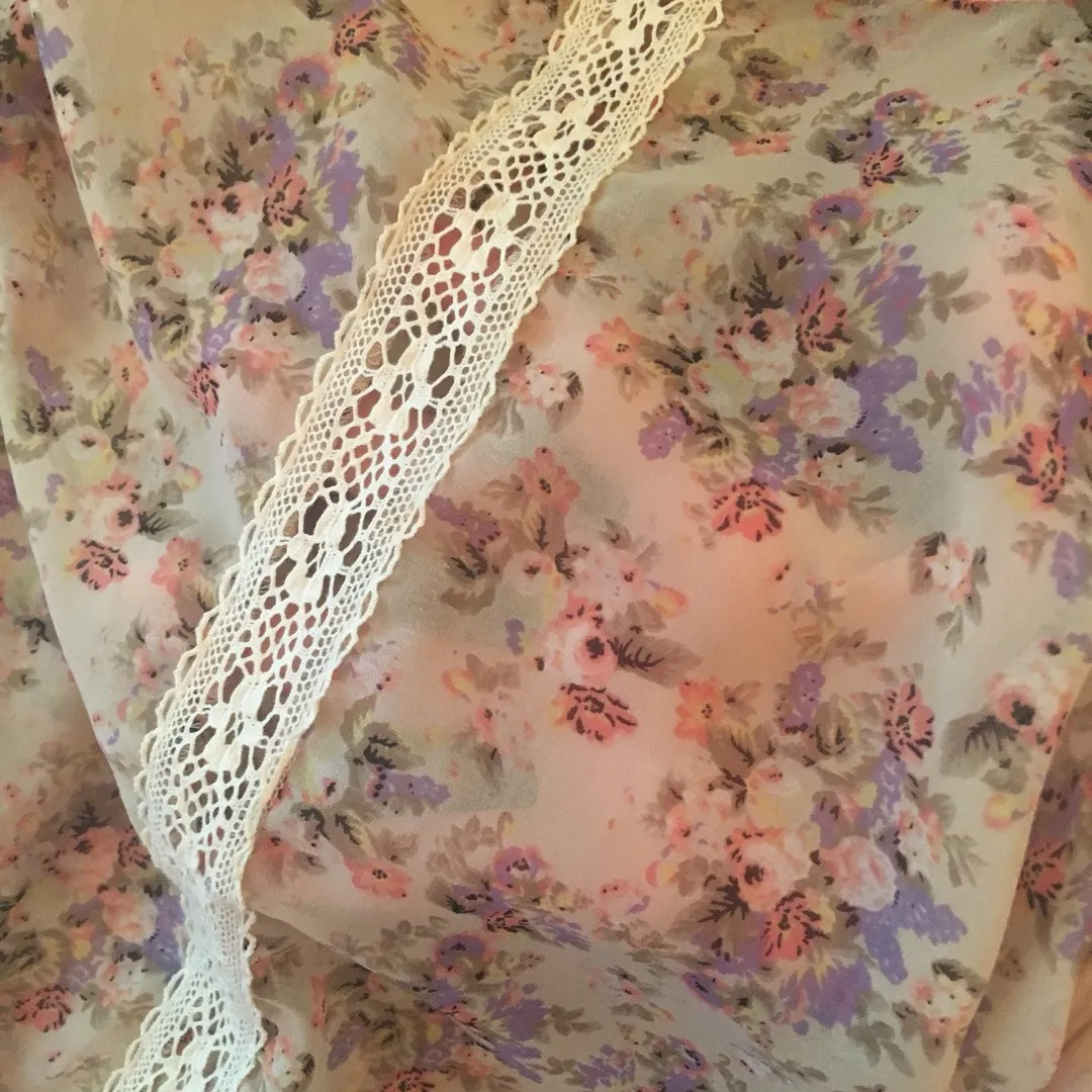 Sheer floral Anthropologie top photo 3