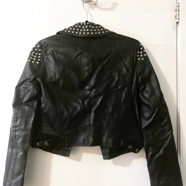Black Studded Leather Jacket photo 5