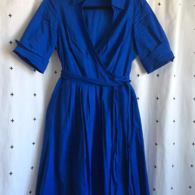 Blue Wrap Dress- Size 12 photo 1