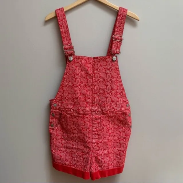 Urban Outfitters BDG Paisley Denim Overall Shorts photo 1