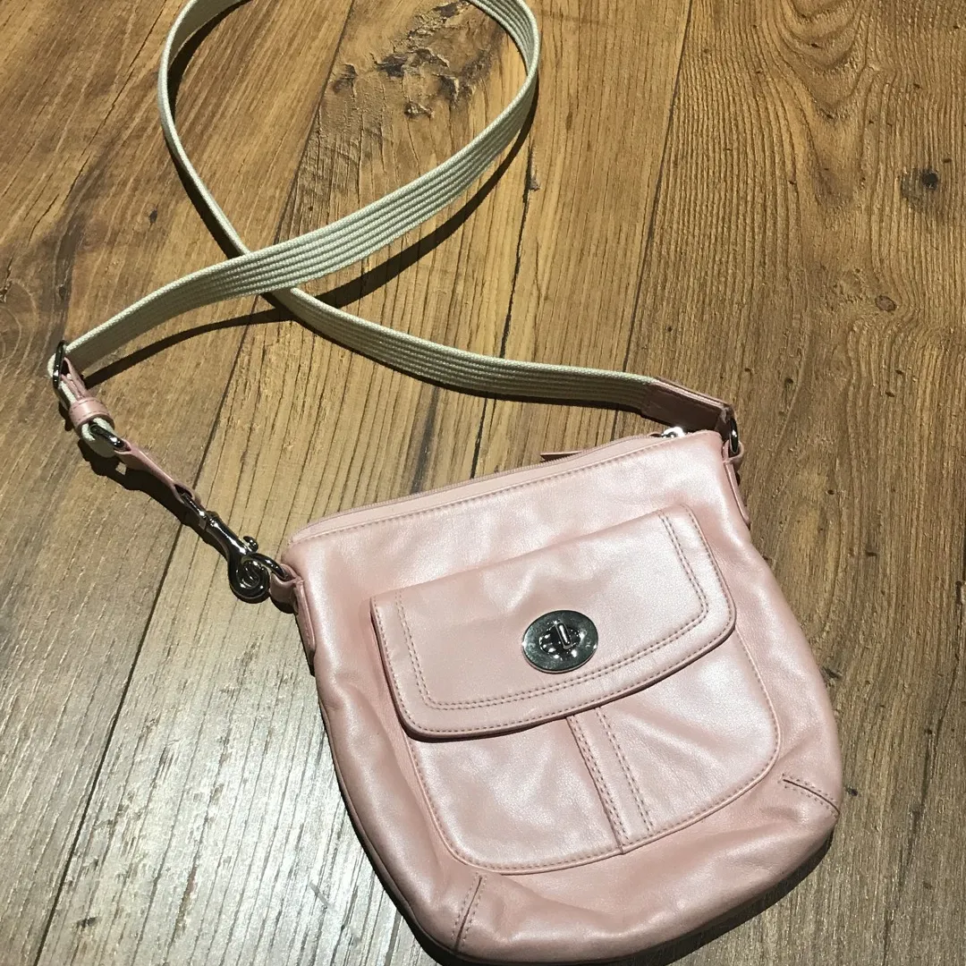 Pink Genuine Leather Coach Crossbody Bag photo 1
