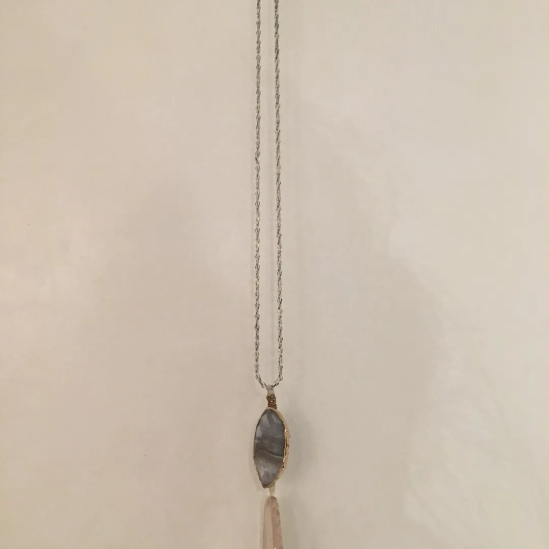 Long Natural Gemstone Necklace (Anthropologie) photo 3