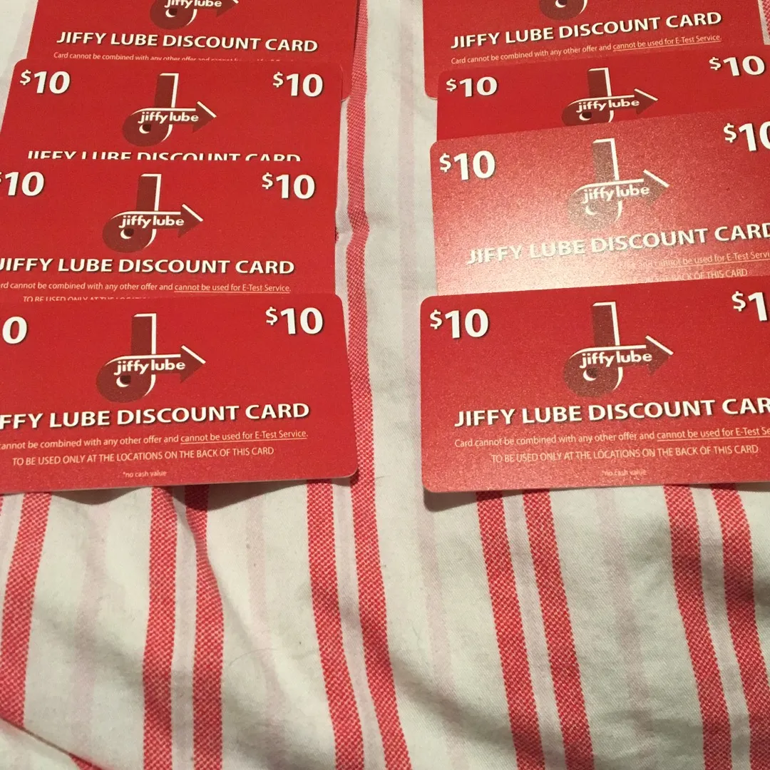 Jiffy Lube Discount/ Gift Cards X8 photo 1