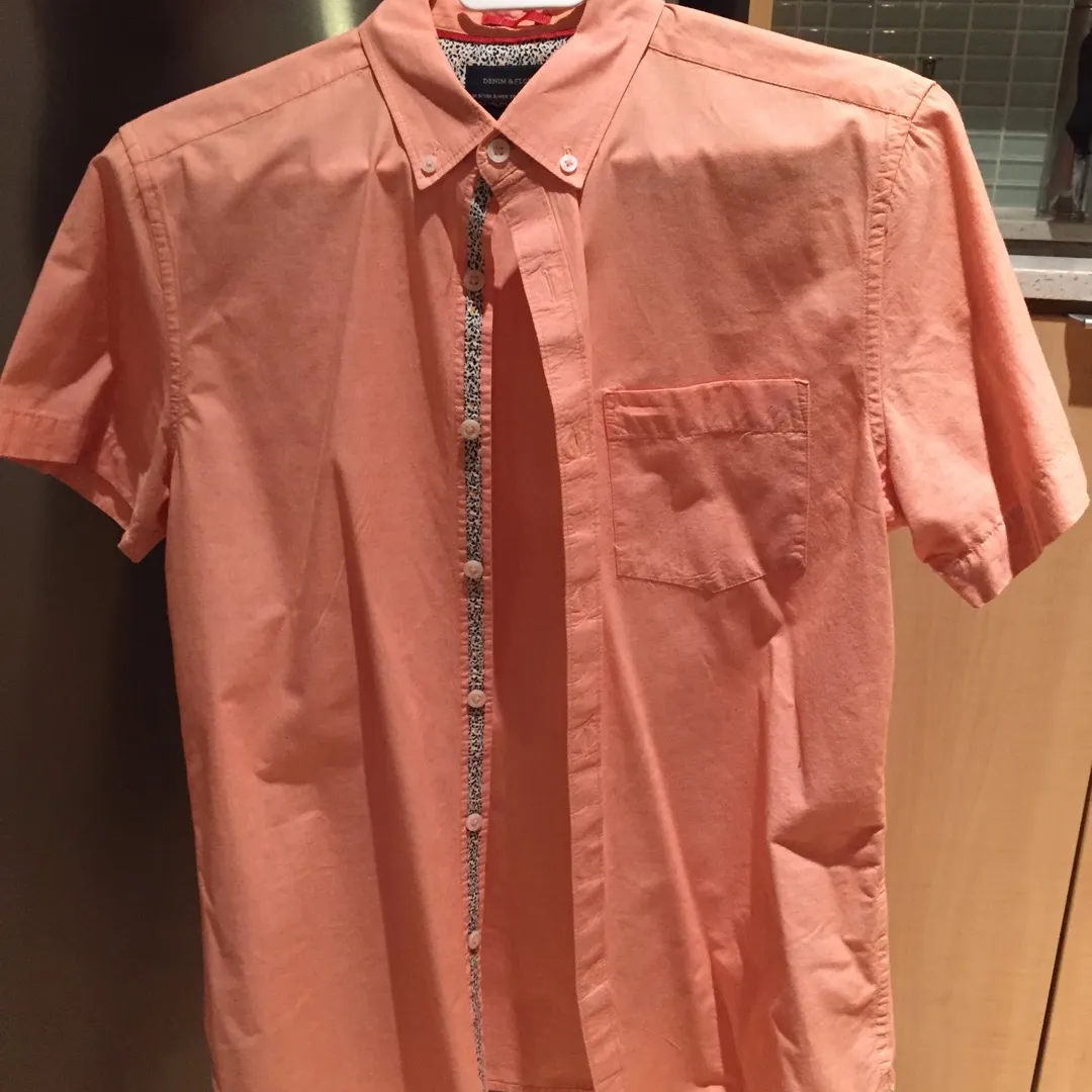 Orange Short Sleeve Shirt - Size Small Slim Fit photo 1