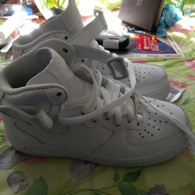White Nike Air Force One's - Women's size 7 photo 1