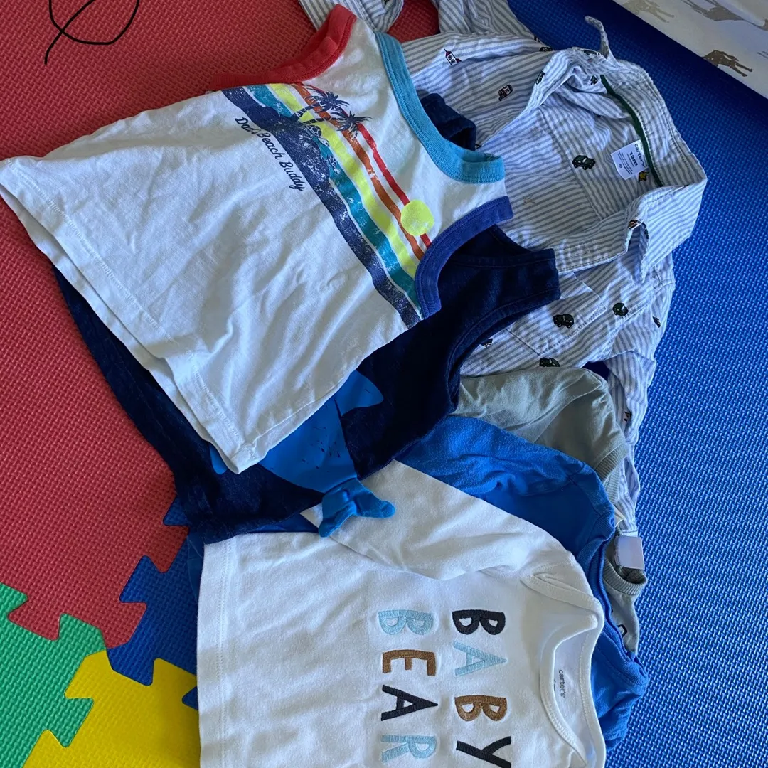 Six 6-12 Months Baby Shirts Lot photo 1