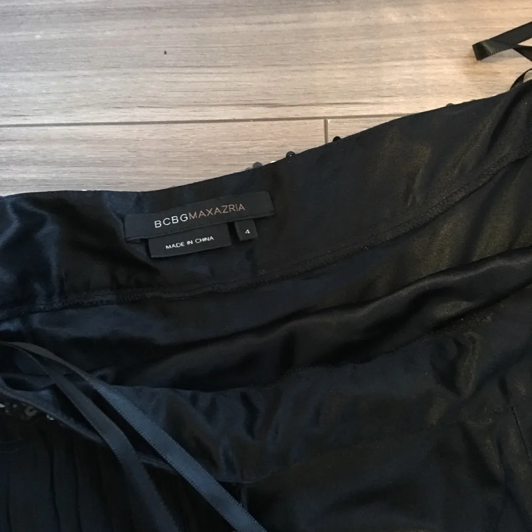 BCBG Max Azria Black Sequin Open Back Dress - Size 4 photo 6