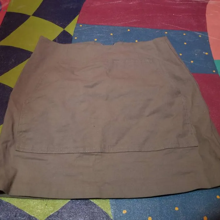 Brown Cargo Mini Skirt With Pocket photo 1