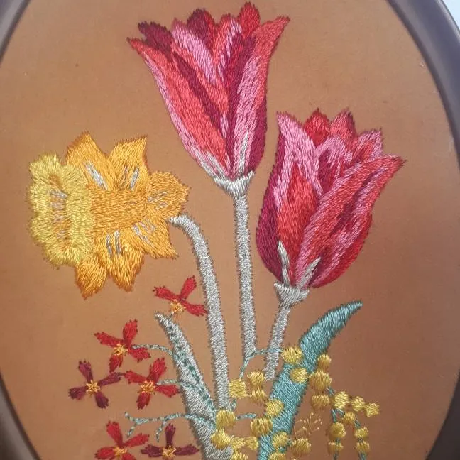 Beautiful Floral Needle Point Art photo 3