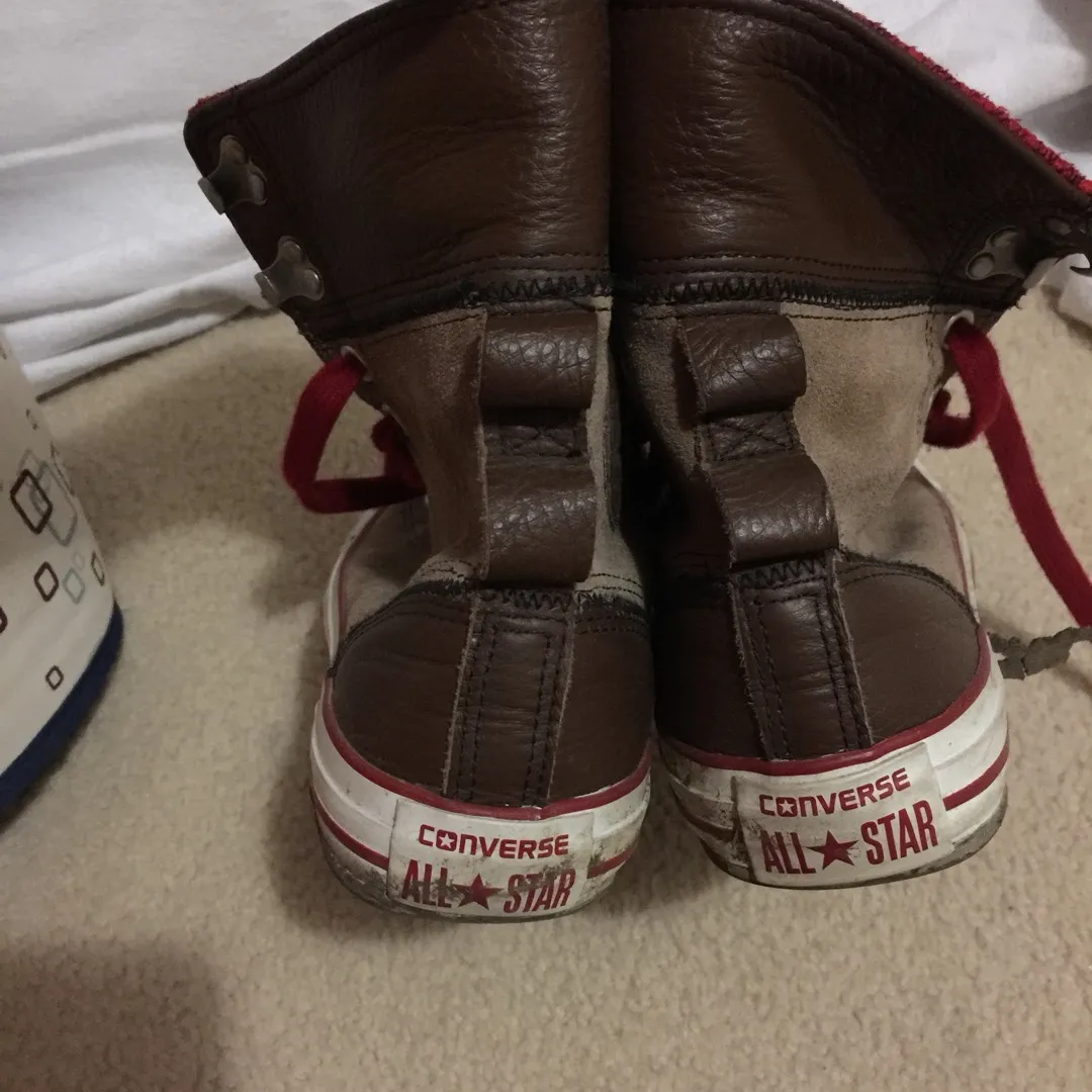 Brown w/ Red High Top Converse photo 3