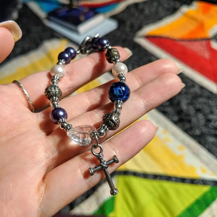 Small Beaded Cross Bracelet photo 3