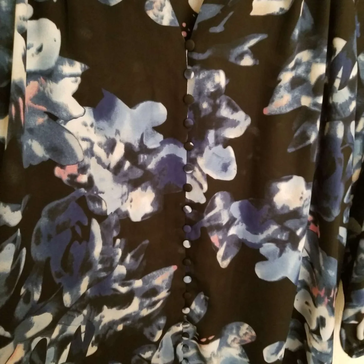 Blue and Black Floral Top photo 5