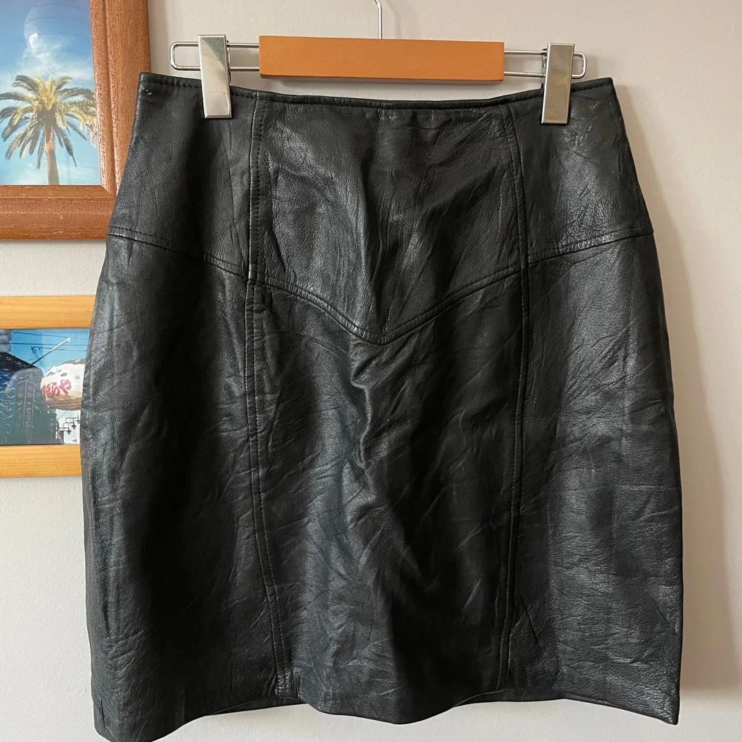 Vintage Leather Skirt - Sz 30 photo 1