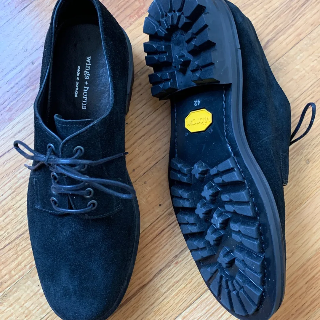 Wings And Horns Vibram Sole Black Suede Shoe. Size 42 photo 3