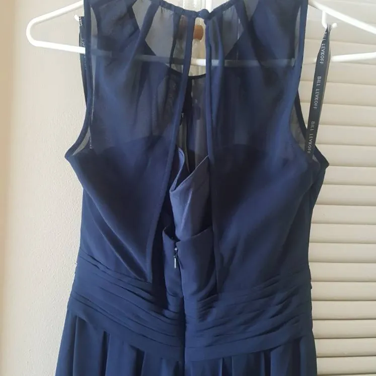 Navy Blue Bridesmaid Dress - Bill Levkoff - size 2 photo 6