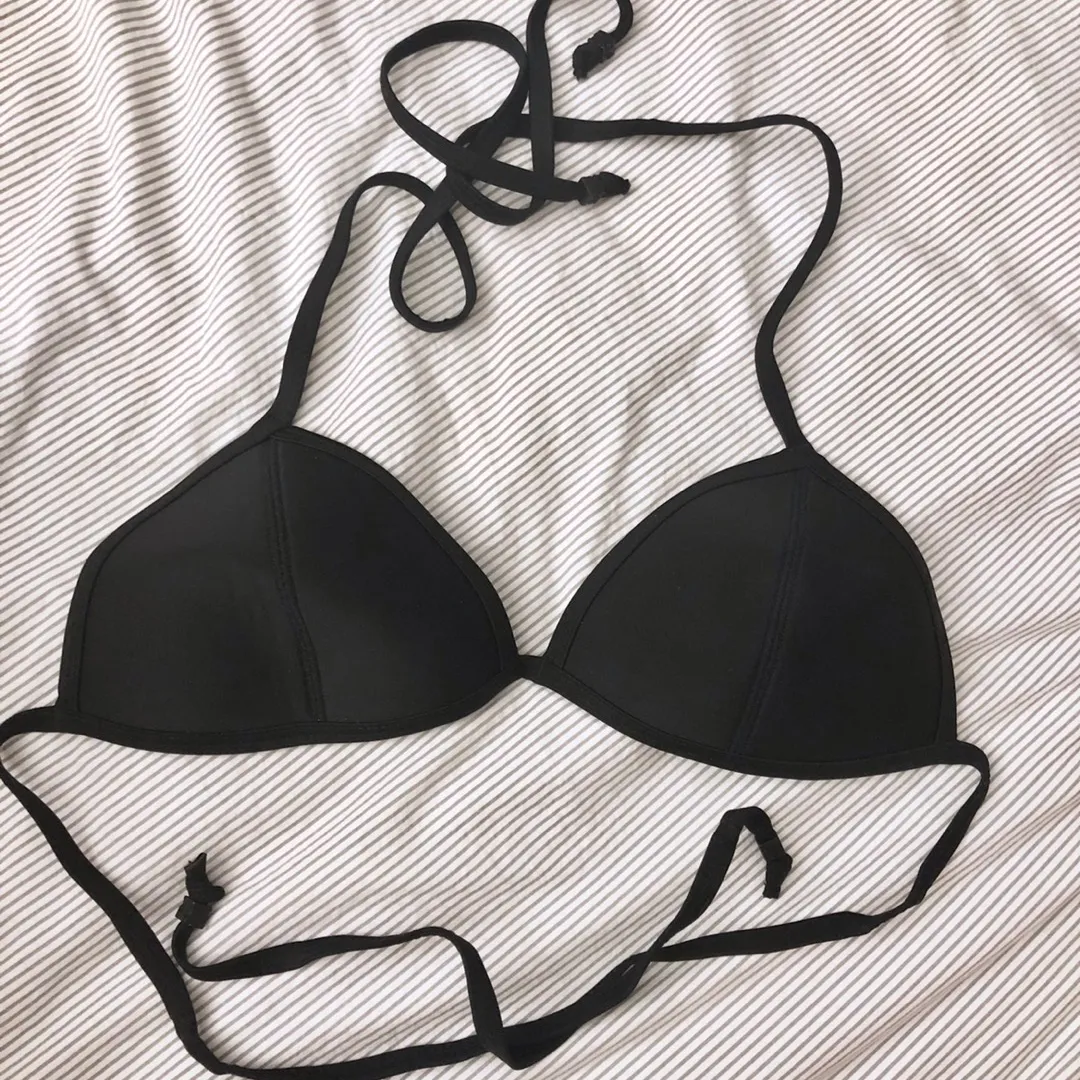 Black Neoprene Bikini Top (Size Small) photo 1