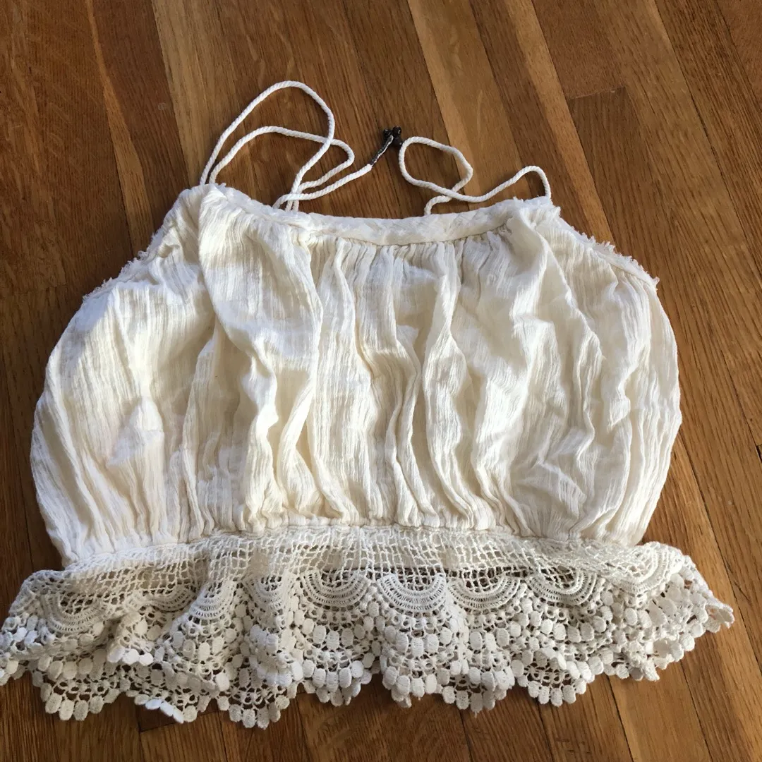 free people summer white lace top photo 1