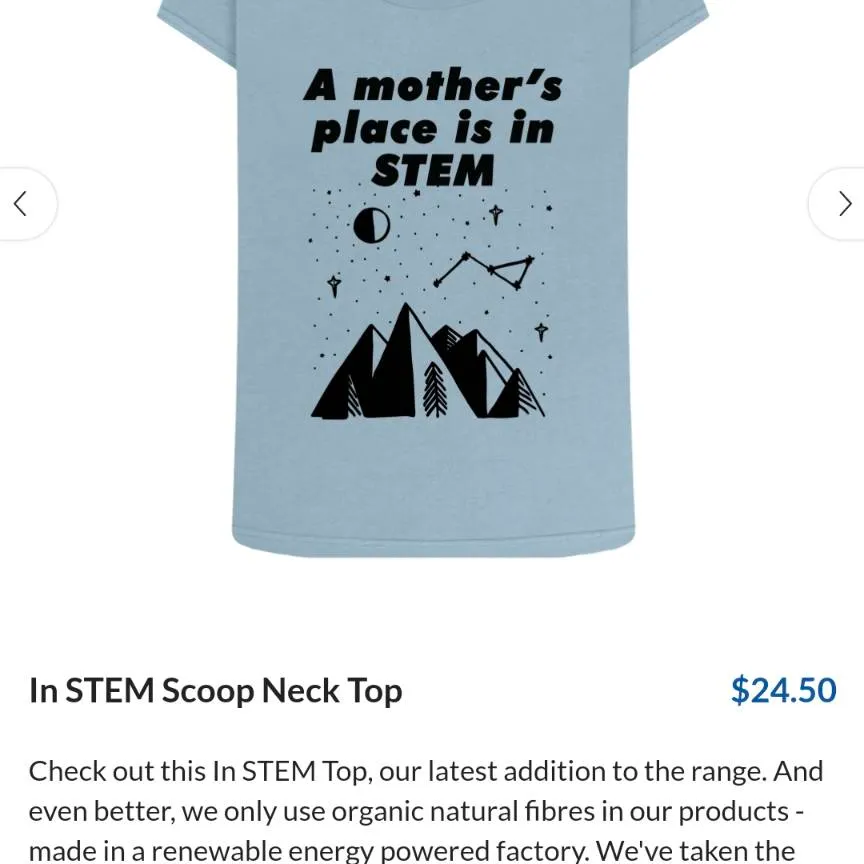 Feminist T Shirt - " A Mother's Place Is In STEM" photo 1