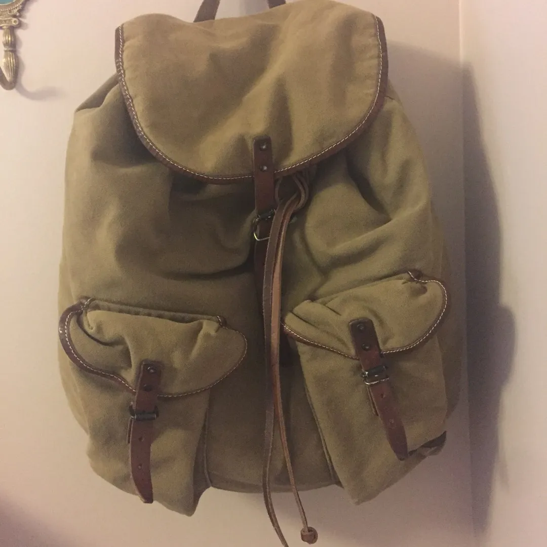 Ralph Lauren Leather And Cloth Backpack photo 1