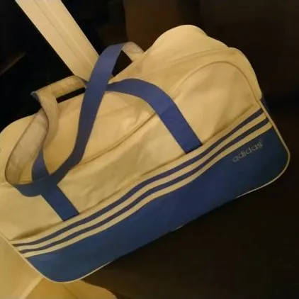 Like New White And Light Blue Women's Adidas Duffle Bag photo 1