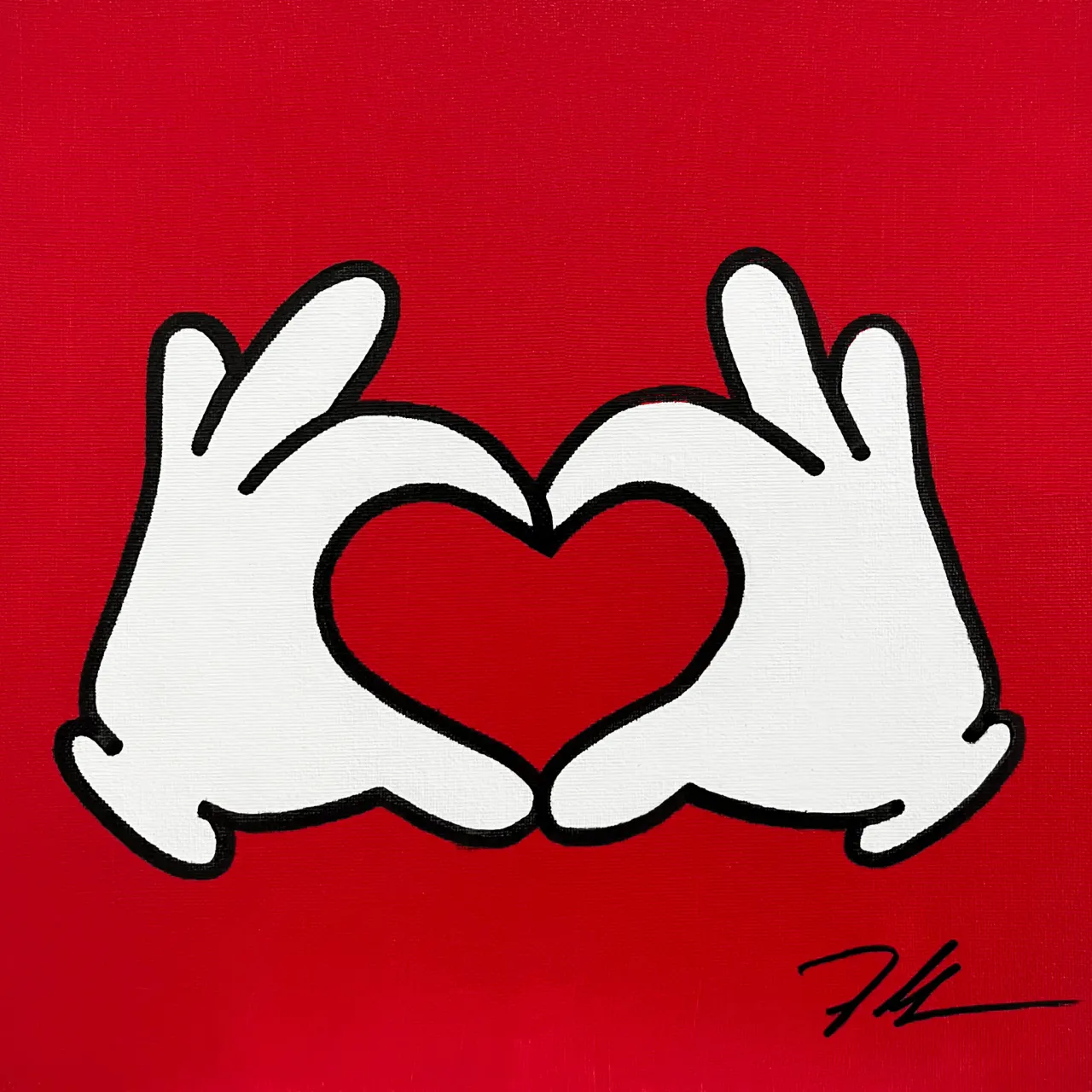 Mickey Mouse Heart Hands Painting photo 2