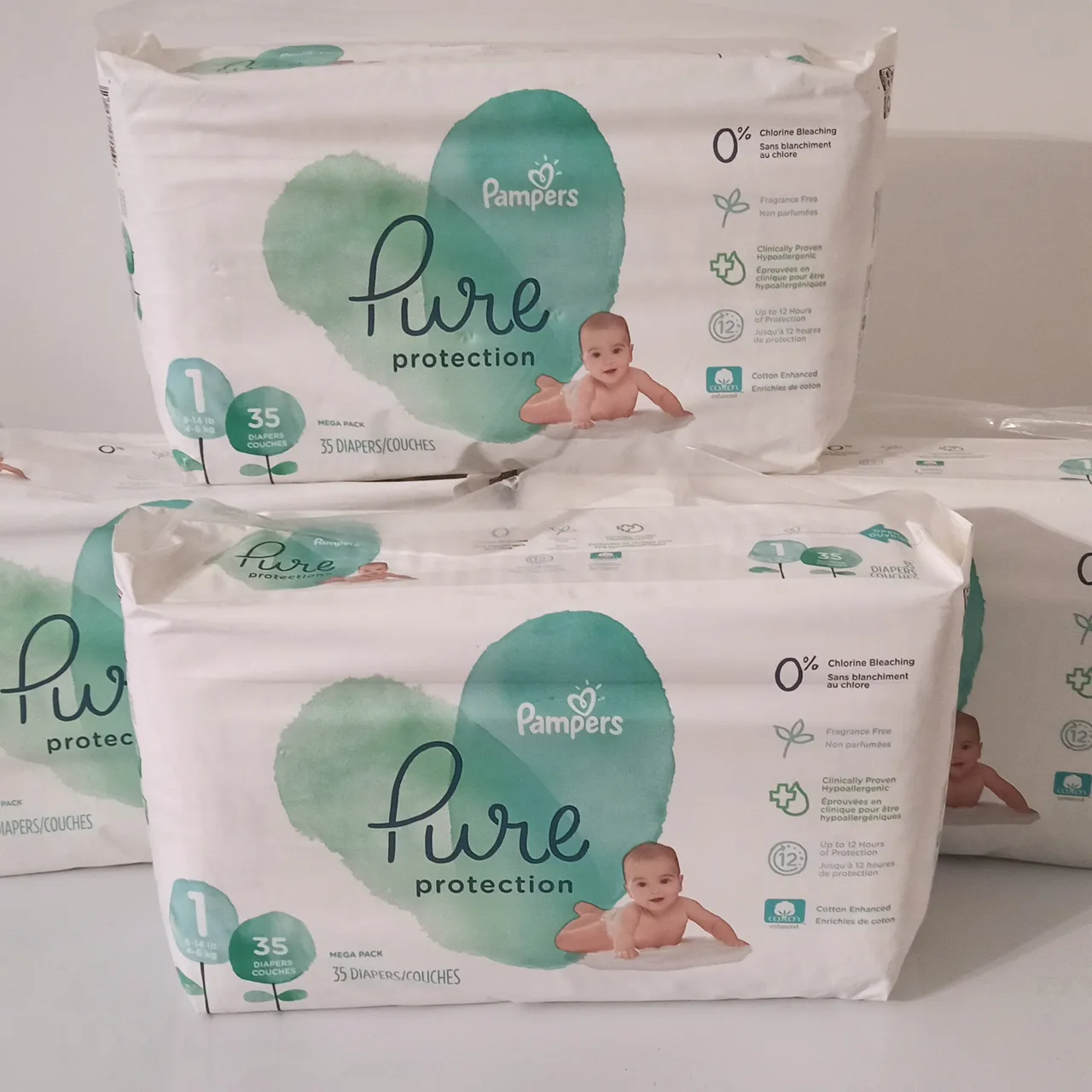 Size 1 Pampers Pure, BNIB.  photo 1