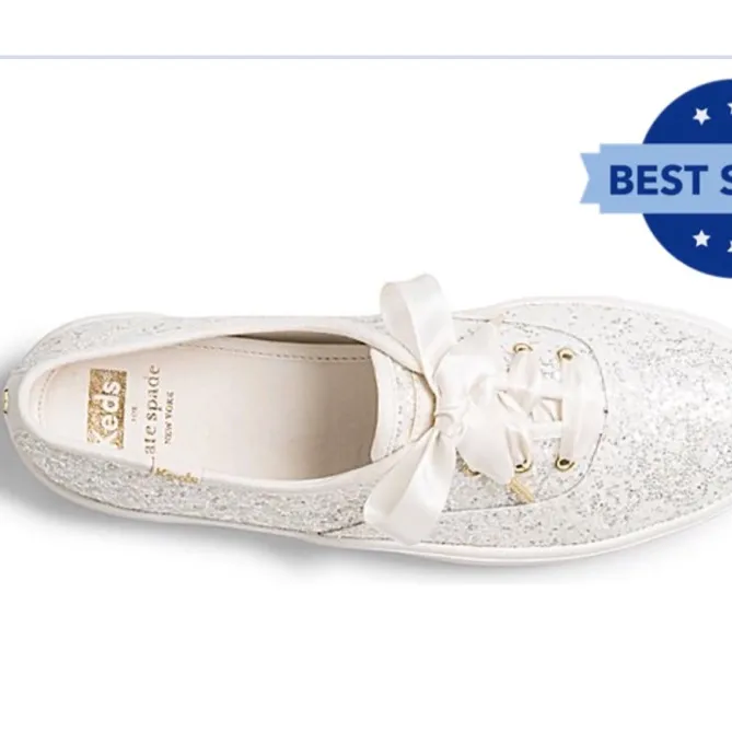 Brand New In Box Kate Spade For Keds Glitter Sneakers 9 photo 5