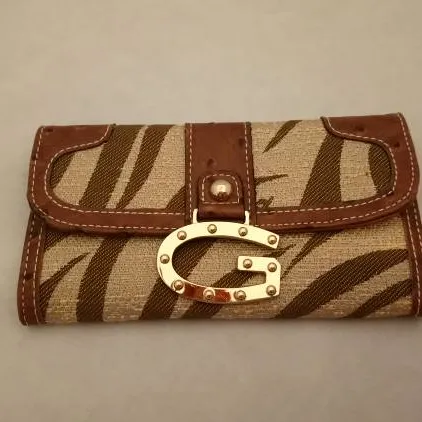 Brown Zebra Stripes Guess Wallet NWOT photo 1