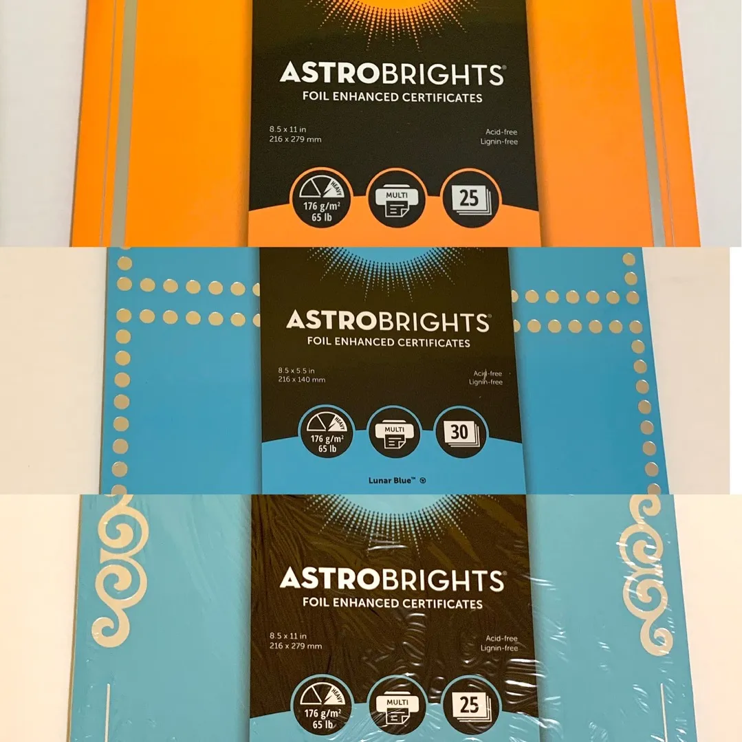 Astrobrights Foil Enhanced Certificates Papers photo 1