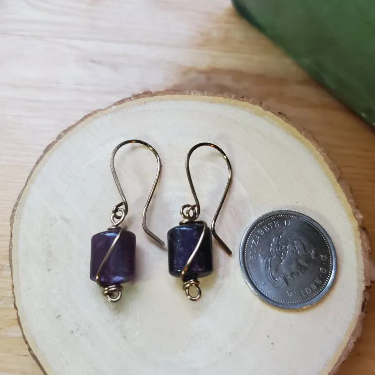 Handmade Purple Fluorite Earrings photo 3