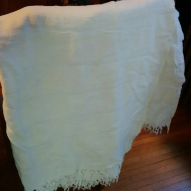 Cream Linen Blanket photo 1