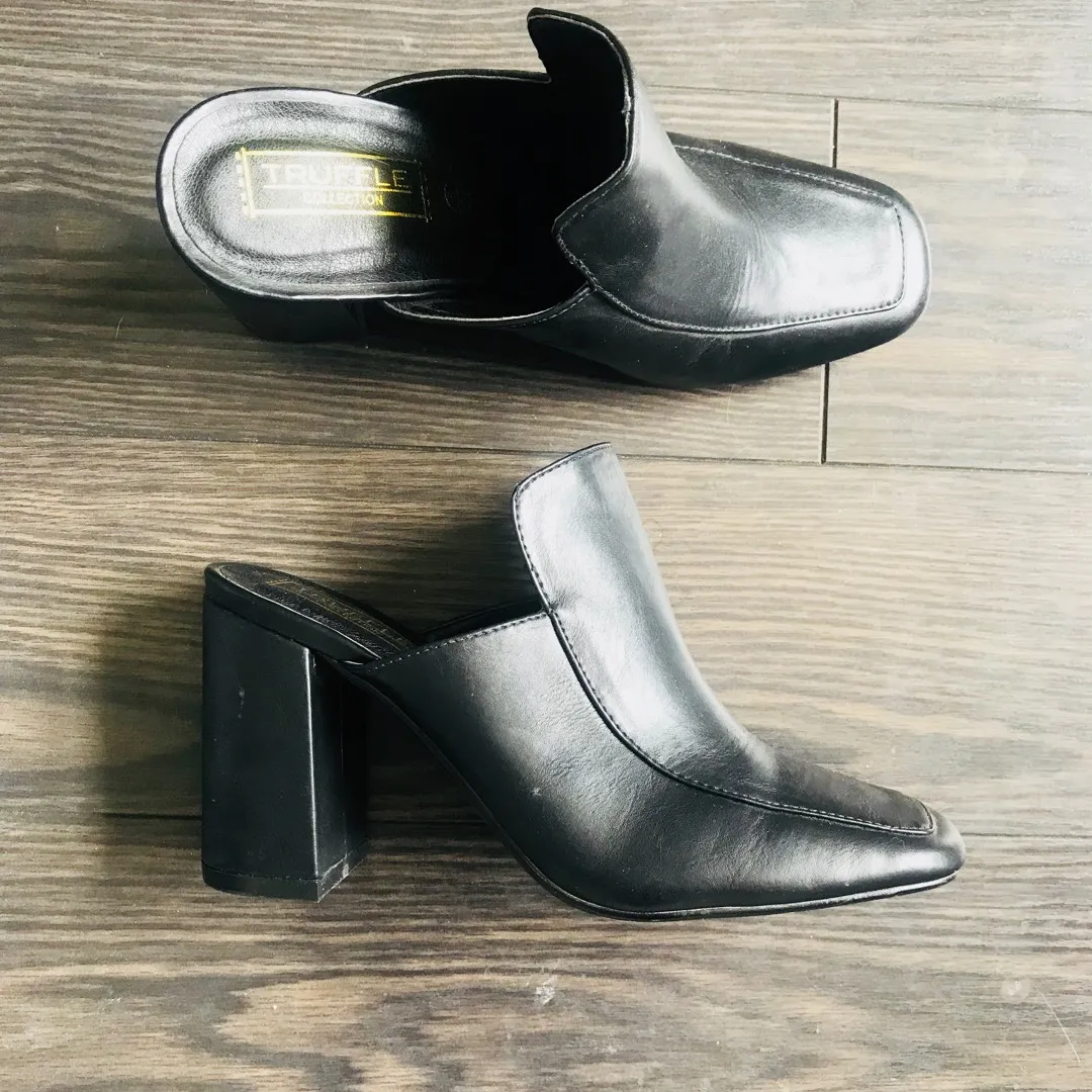 NEVER WORN ASOS truffle collection vegan leather mules photo 1