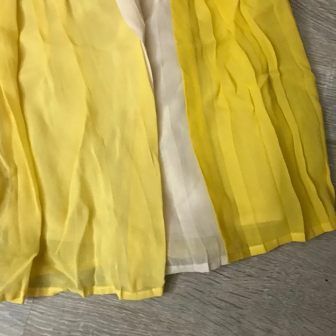 Joie 100% Silk Yellow Skirt photo 3