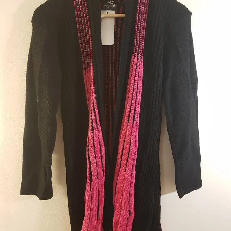 Black And Pink Cable Knit Cardigan - Large/X-Large - BNWT! photo 1