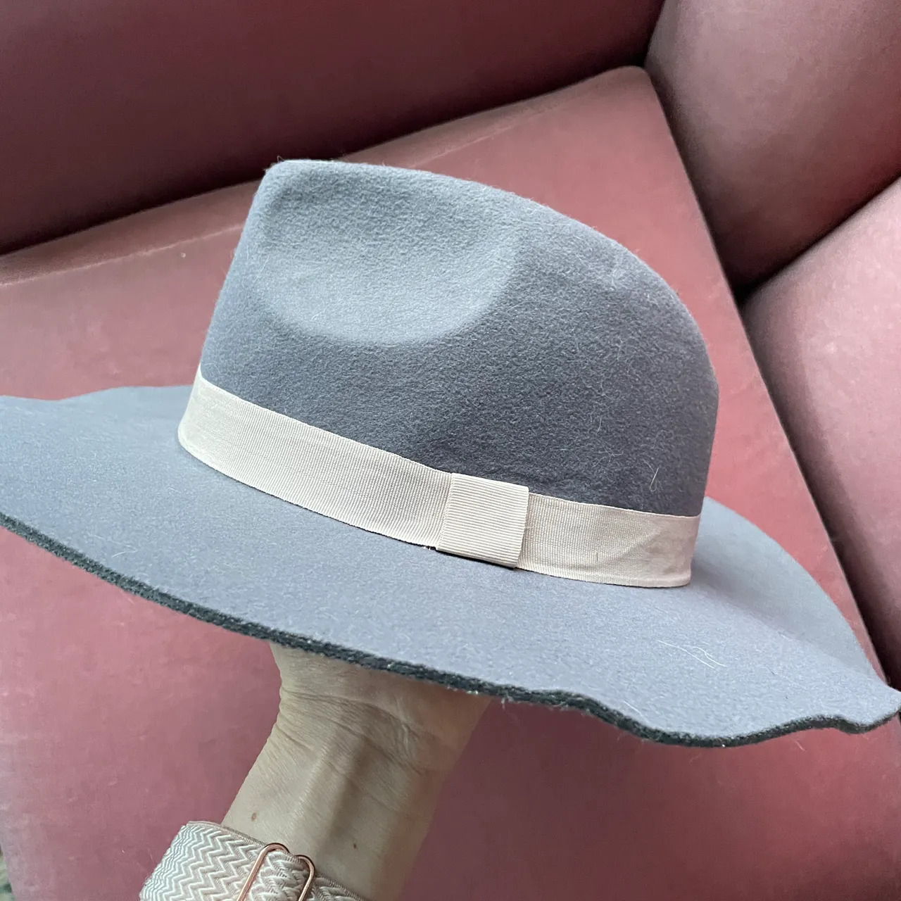 Light Grey Wide Brimmed Hat photo 4