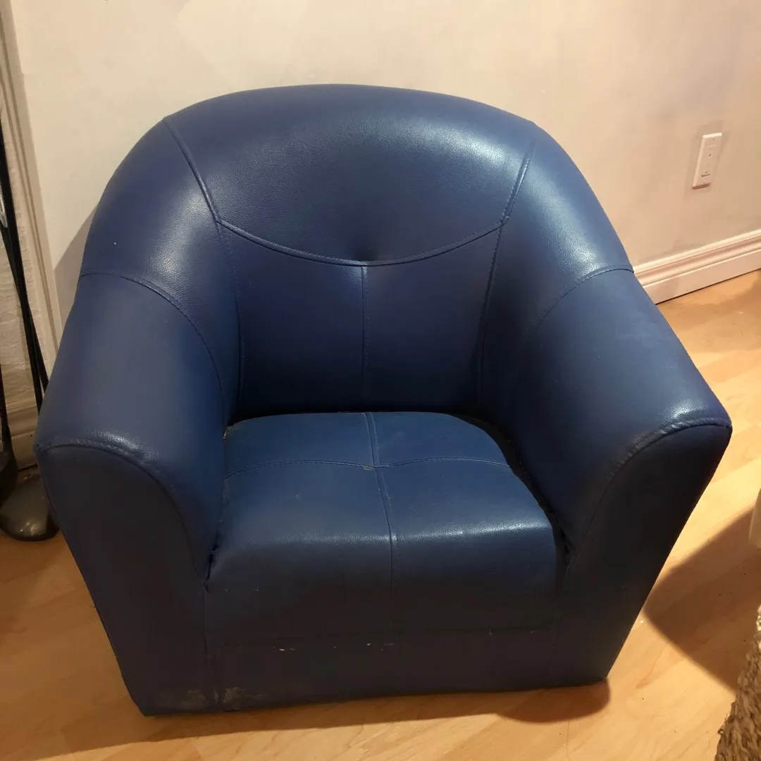 Blue Leather Children’s Chair photo 1