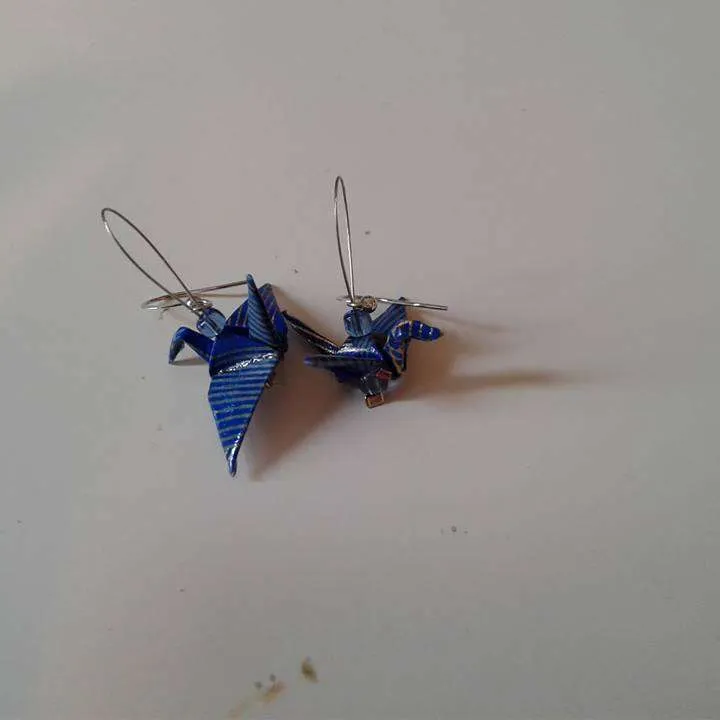 Origami earrings made by local artist photo 3
