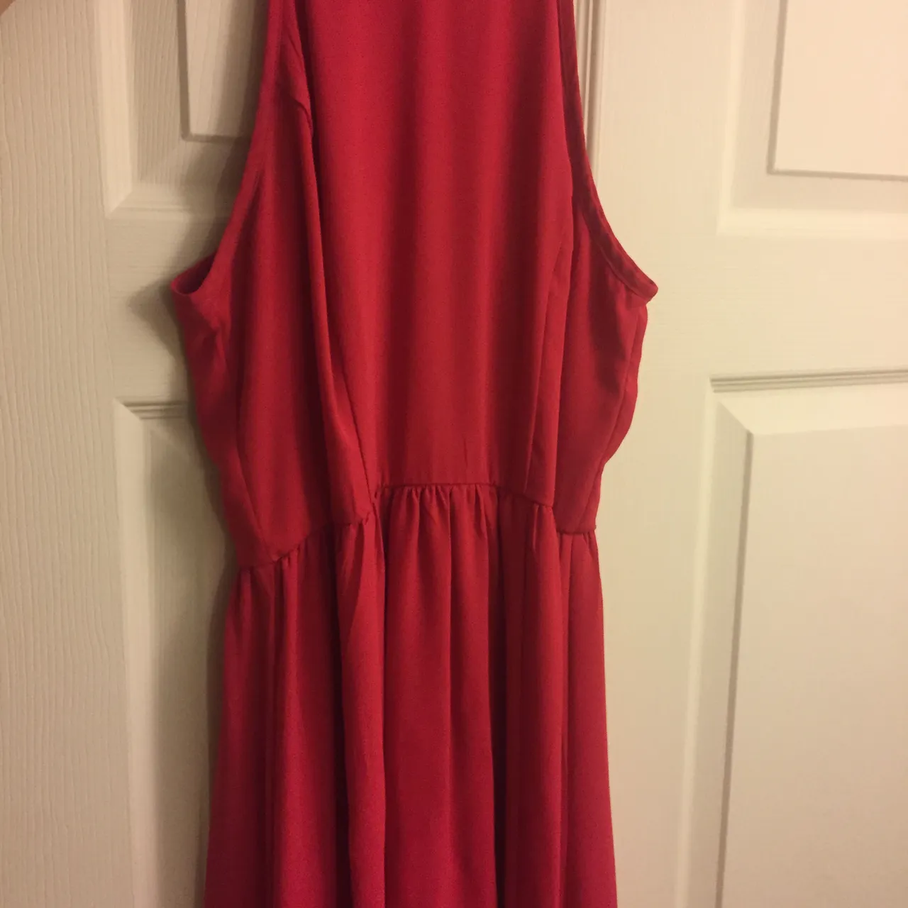 Red full-length dress. 2 front slits. photo 3