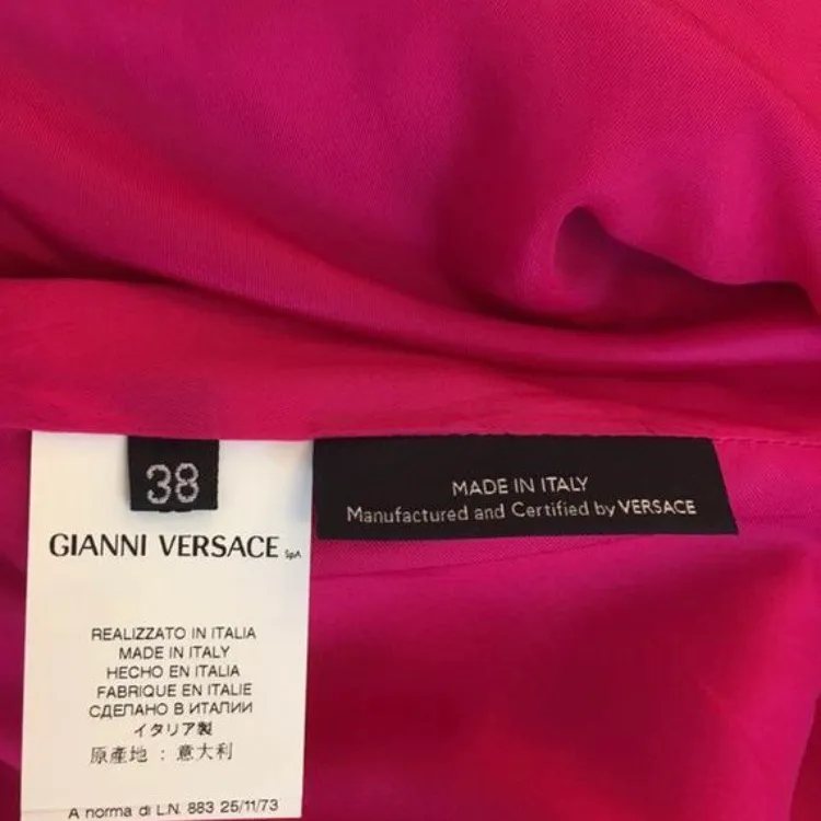 hot pink vintage Versace  skirt with fanned out 1940s style f... photo 8