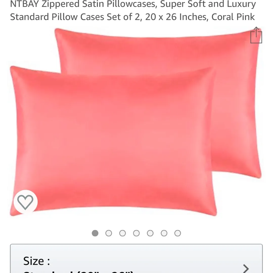 Brand New Pair of Pink Satin Pillowcases photo 1