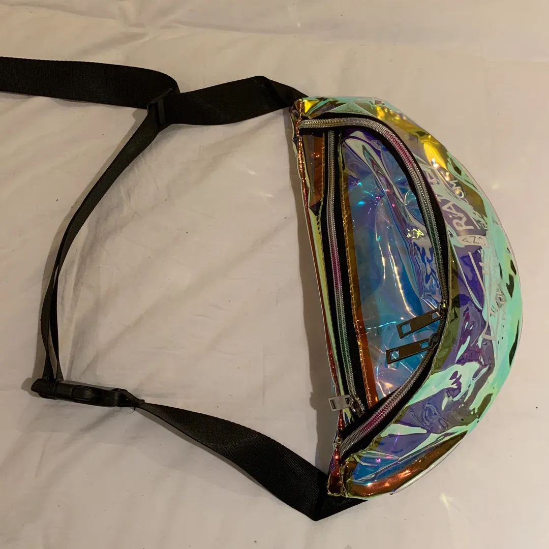 Oil Slick Fanny Pack With Rainbow Zippers photo 3