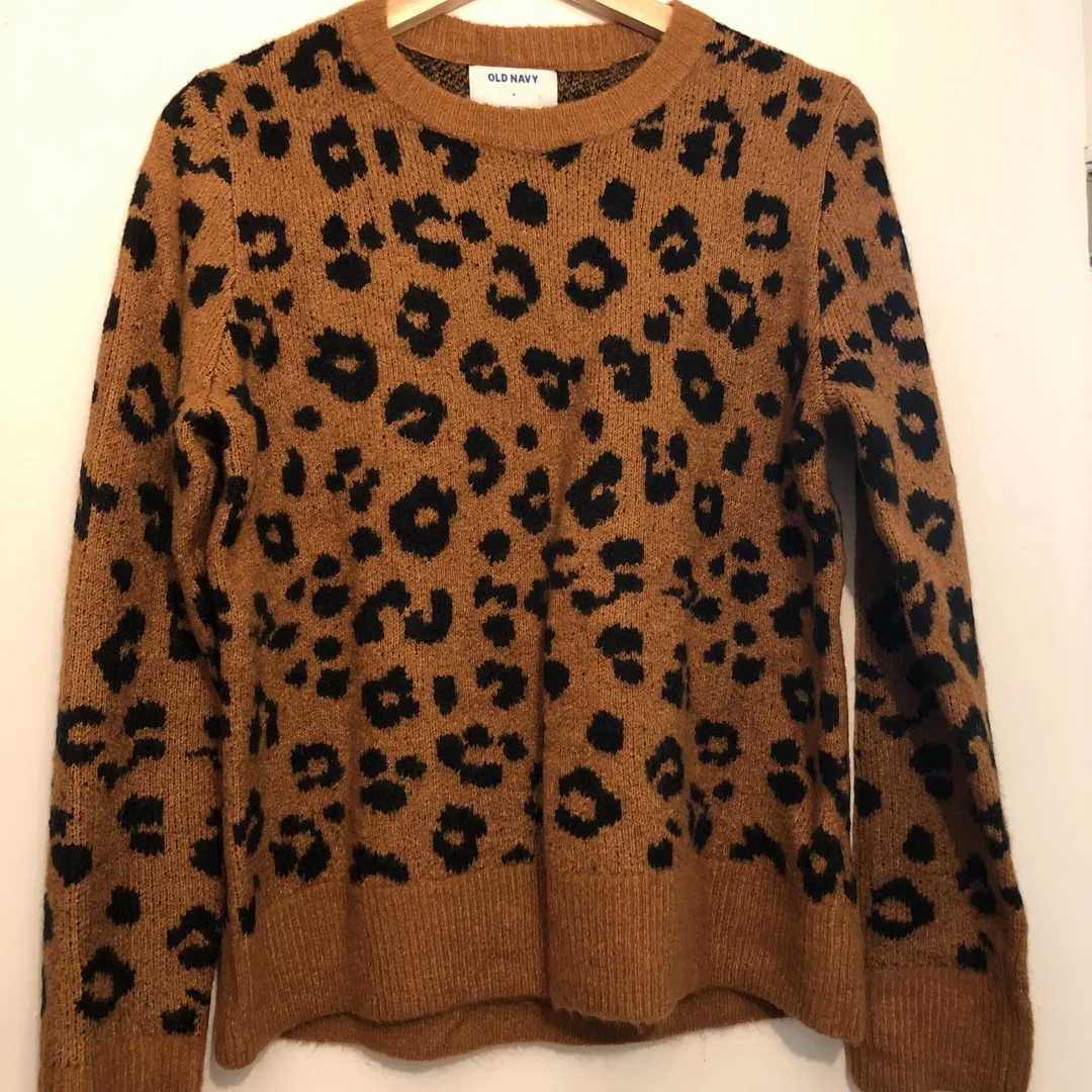 size m cheetah print sweater photo 1