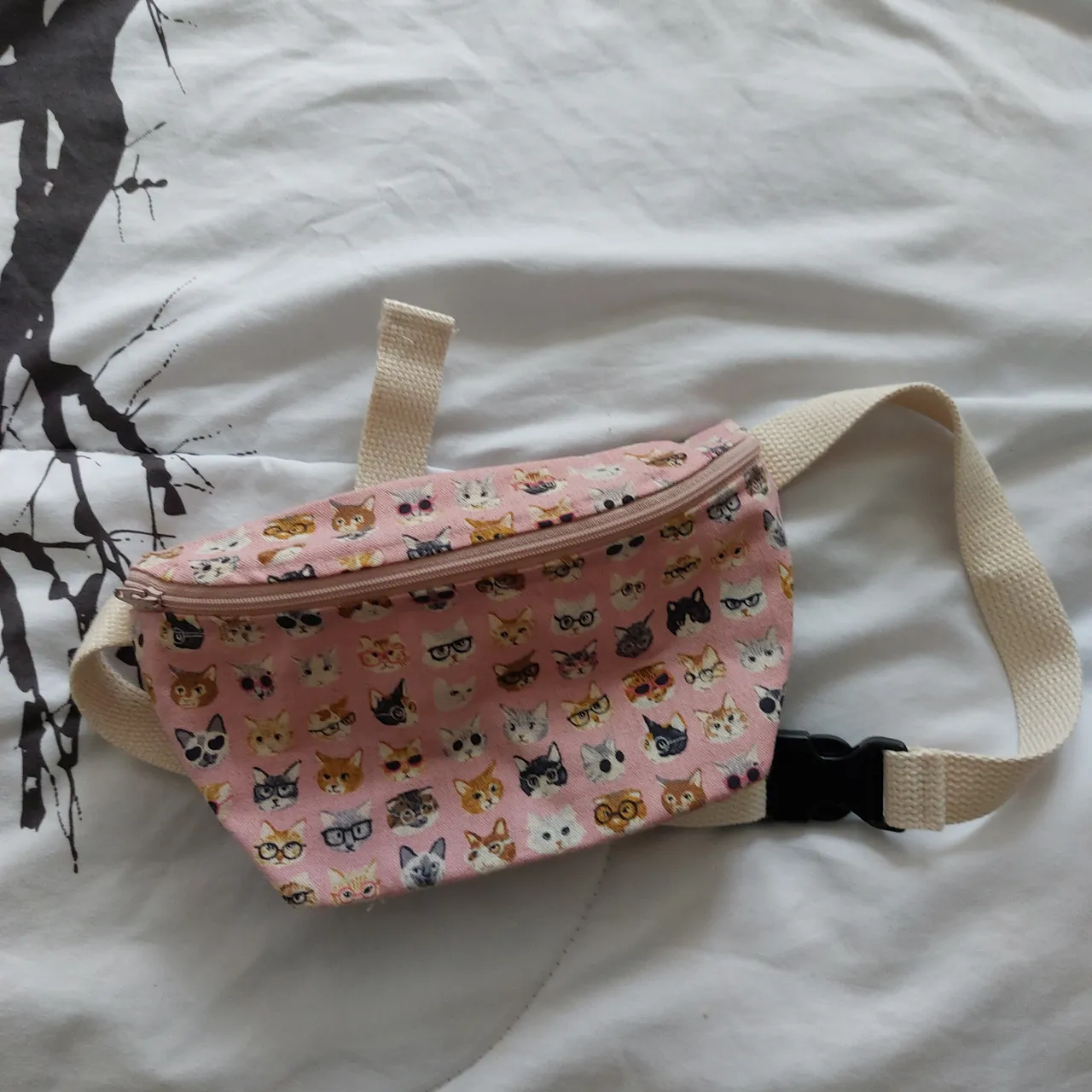 Whimsical Pink Cat Fanny pack  photo 1