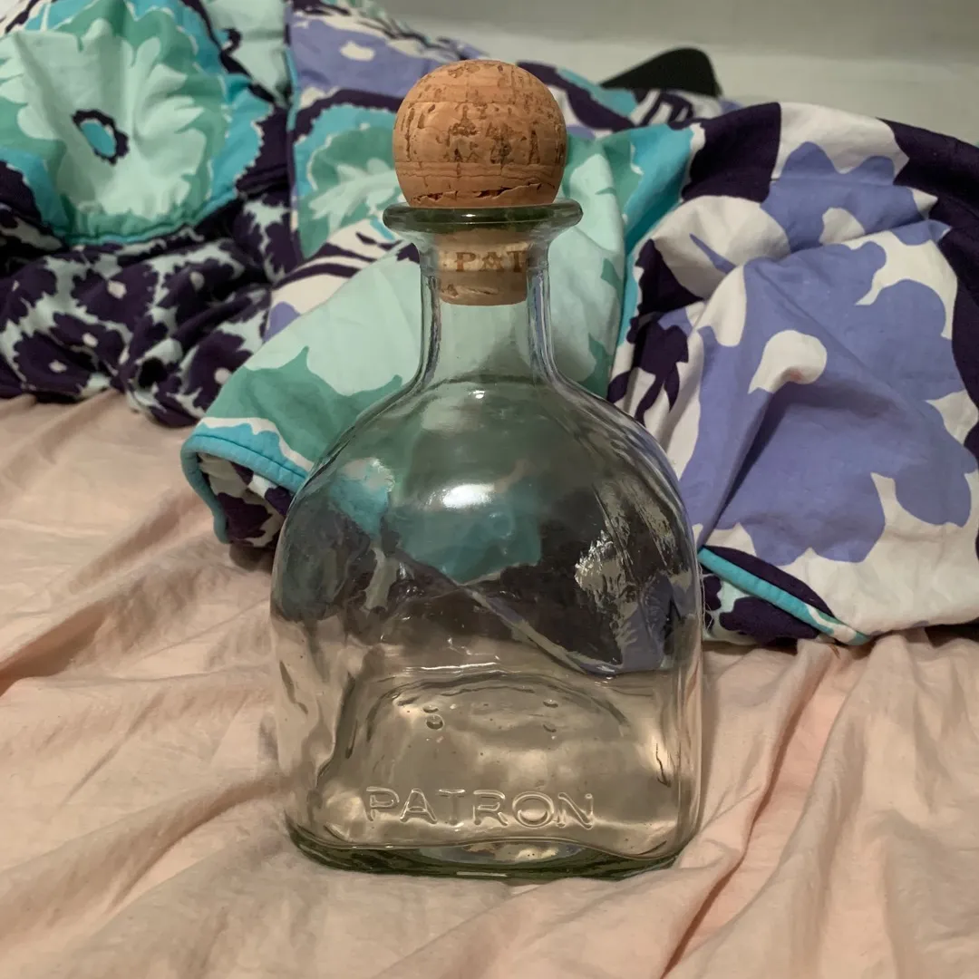 Patron Glass Tequila Bottle photo 1