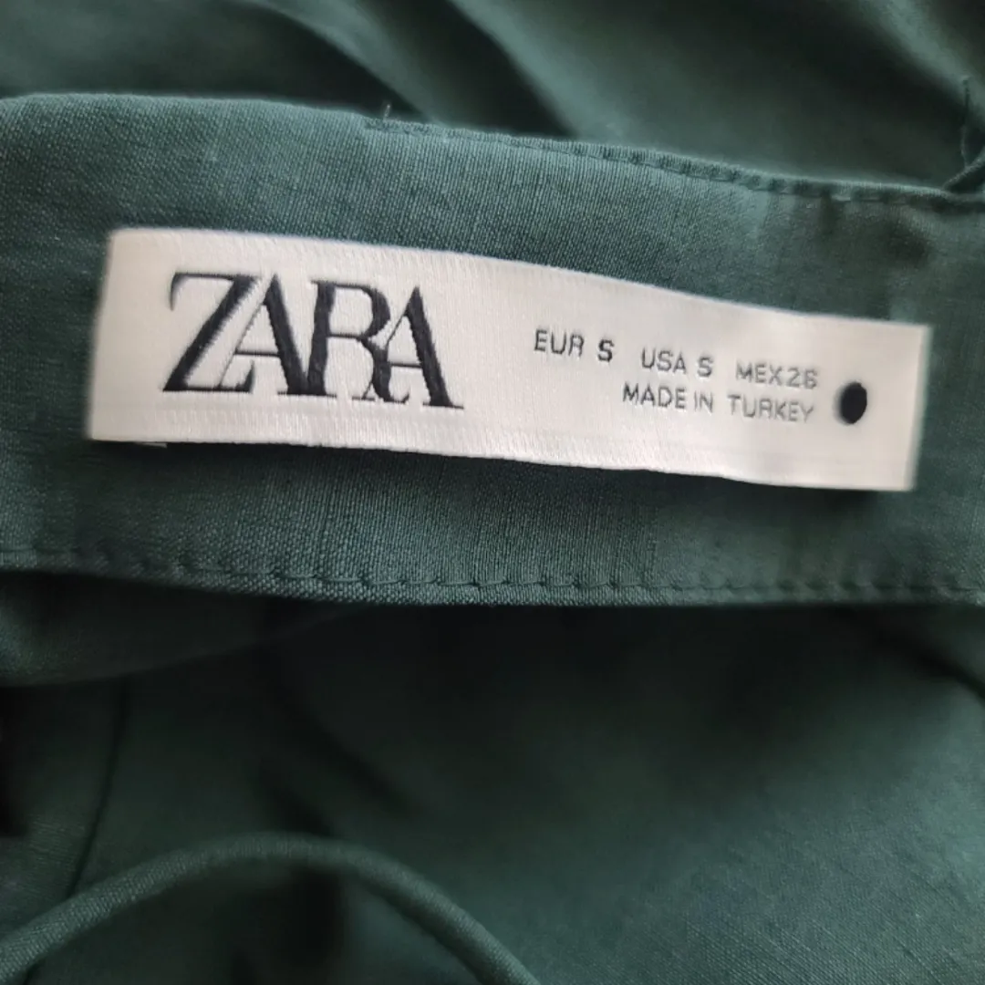 Zara Forrest Green Dress Size S photo 3