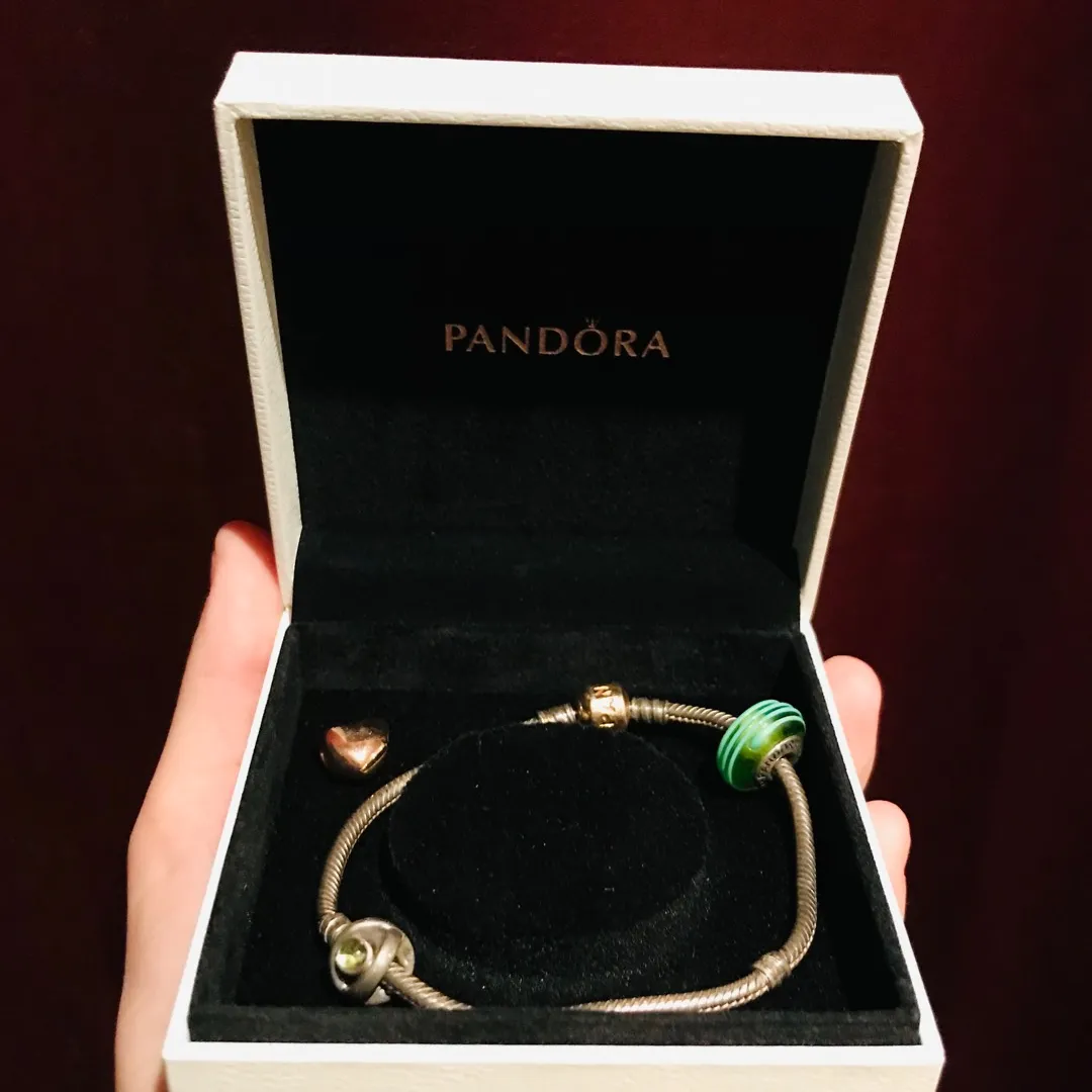 Real Pandora bracelet w/ 3 Charms photo 1