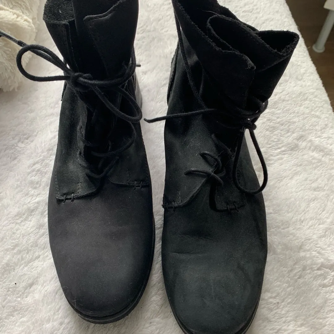 Black Combat Boots (Size 9) photo 1